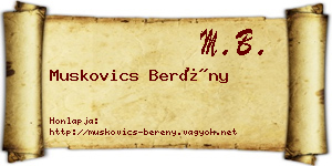 Muskovics Berény névjegykártya